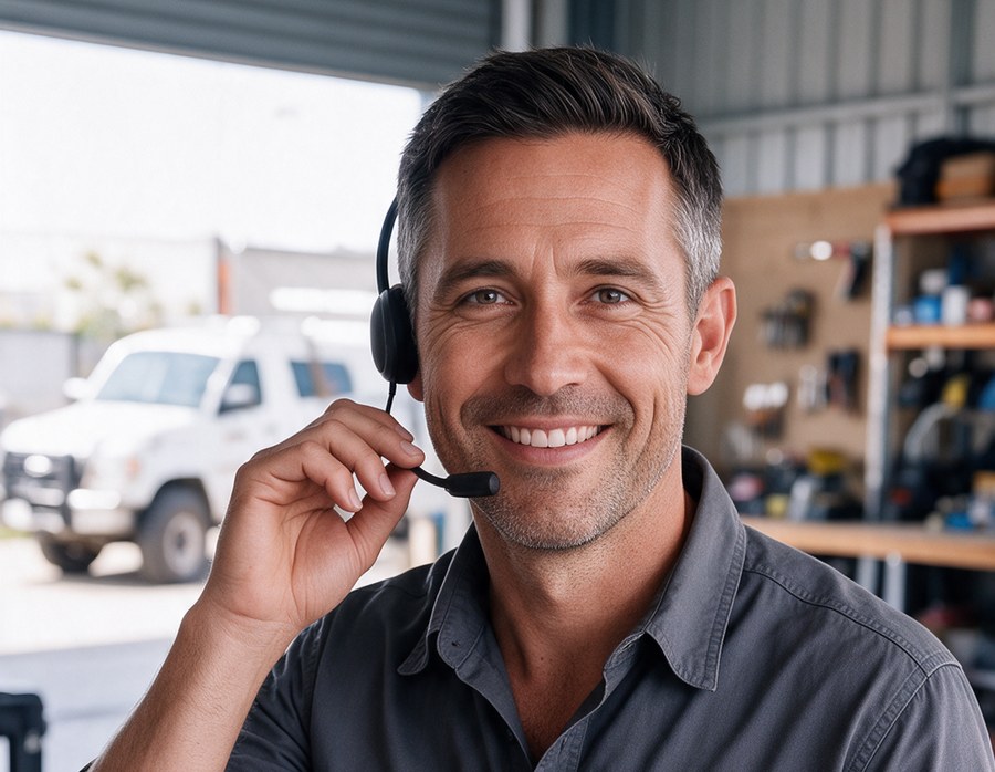 Clinton — TuckitTech's AI receptionist, answering a call