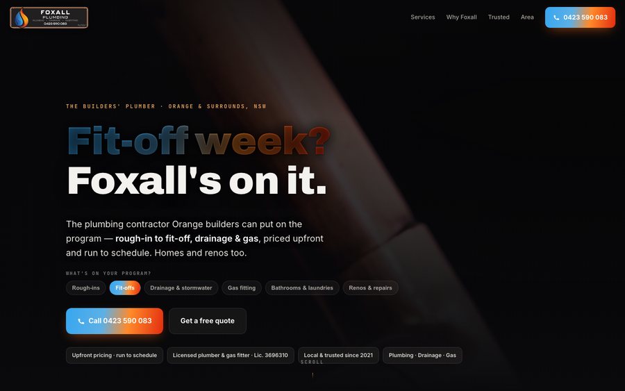 A website we built — Foxall Plumbing