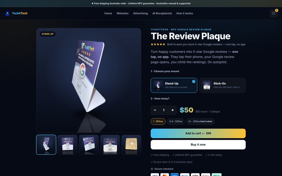 TuckitTech Review Plaque store